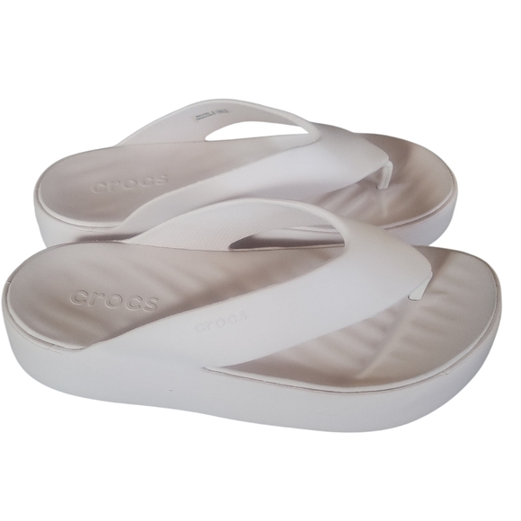 Crocs Women's Getaway Pale/Soft Pink Platform Design Summer Flip Flops Sz W 9 - Picture 3 of 8